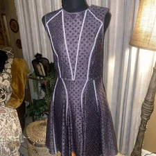 Cynthia Rowley Plum Crochet Built In Slip Dress Size 10