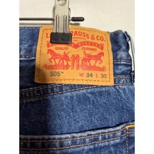 Levis 505 Regular Fit Straight Leg Jeans Mens 34x30 Medium Wash Blue Denim