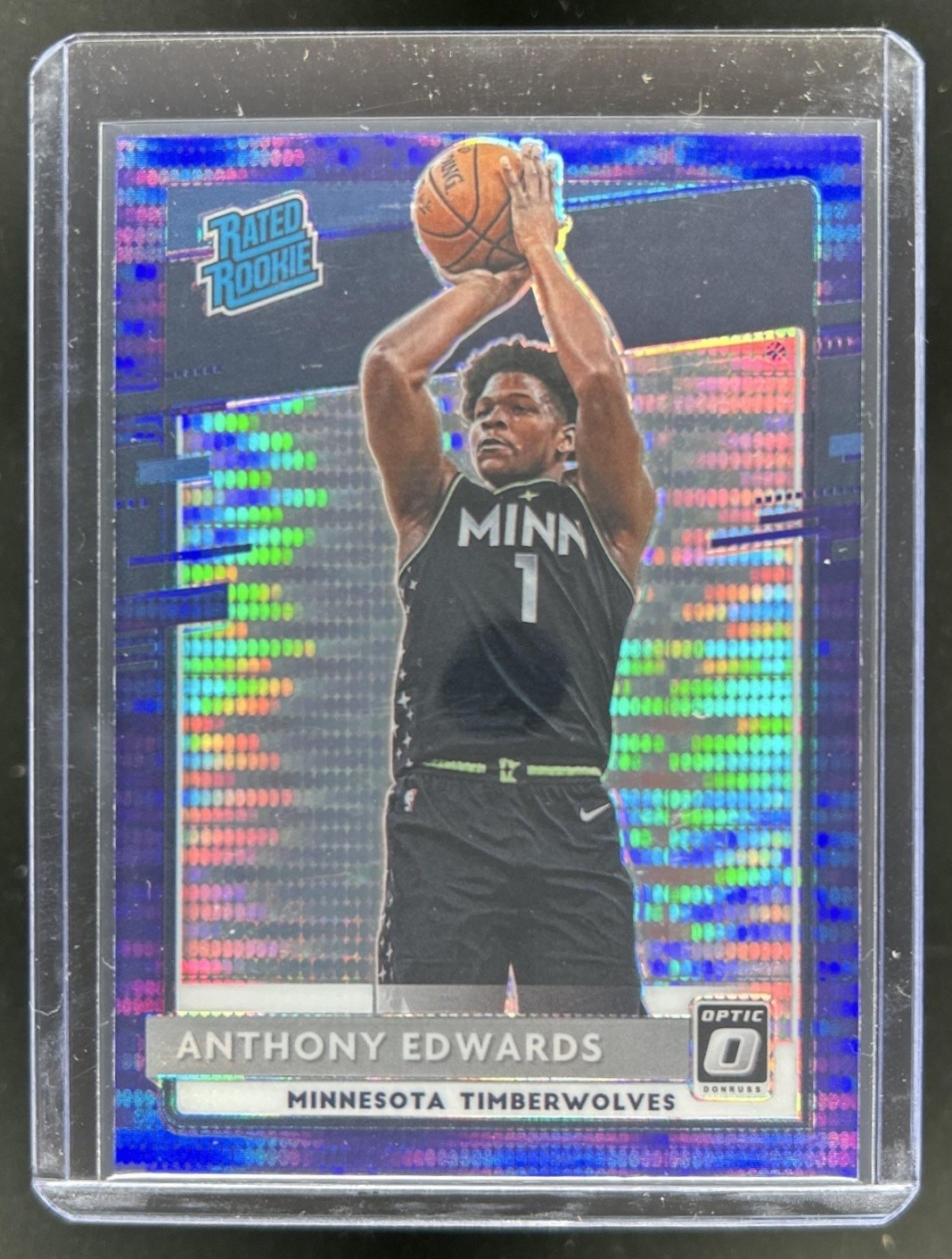 2020-21 Panini Donruss Optic Anthony Edwards Purple Pulsar RC #151 Timberwolves