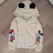 Kids GAP Disney White Mickey Minnie Mouse Hoodie 4T
