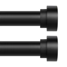 2Pack Black Curtain Rods for Windows 30 to 42 Inch2.5-3.5ft,1”Diameter Heavy ...