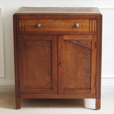Art Déco Kommode Eiche massiv um 1930 kleiner Schrank Anrichte Frankreich