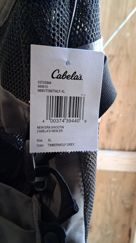 Cabelas New Era Shooting Vest Mens Sz XL Gray Full Zip Mesh Outdoors Hunting - Image 4 of 4