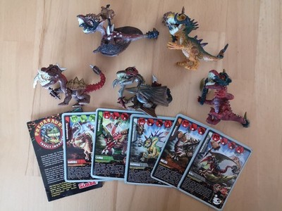 5 Action-Figuren PREDASAURS v. Simba, komplett mit Waffen, Helmen + Sammelkarten