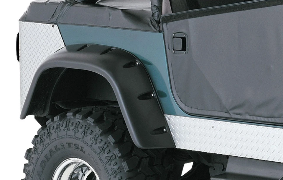 Bushwacker Front Rear Cut-Out Matte Black Fender Flares for 56-86 Jeep CJ Willys Foto 3 de 4