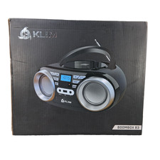 KLIM B3 Portable CD Player Boombox with FM Radio Bluetooth USB AUX FM Radio Dual