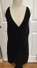 Lulus Black Crochet Knit Halter Top Midi Dress Tank Sleeveless Swimsuit Cover Up