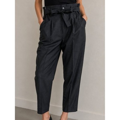 Isabel Etoile Marant Pants Women's 38 Pleated Designer Wool Plaid Black