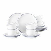 Seltmann Weiden Compact Blaurand Kaffeeservice Service Geschirr Porzellan 18-Tlg