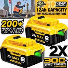 2Pack 12.0AH For DeWalt 20V 20 Volt Max XR Lithium Ion Battery DCB206-2 DCB205-2