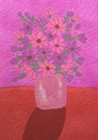 ACEO Original Painting Flower Vase Still Life Acrylic Mini Art Card 2.5x3.5  — photo 2