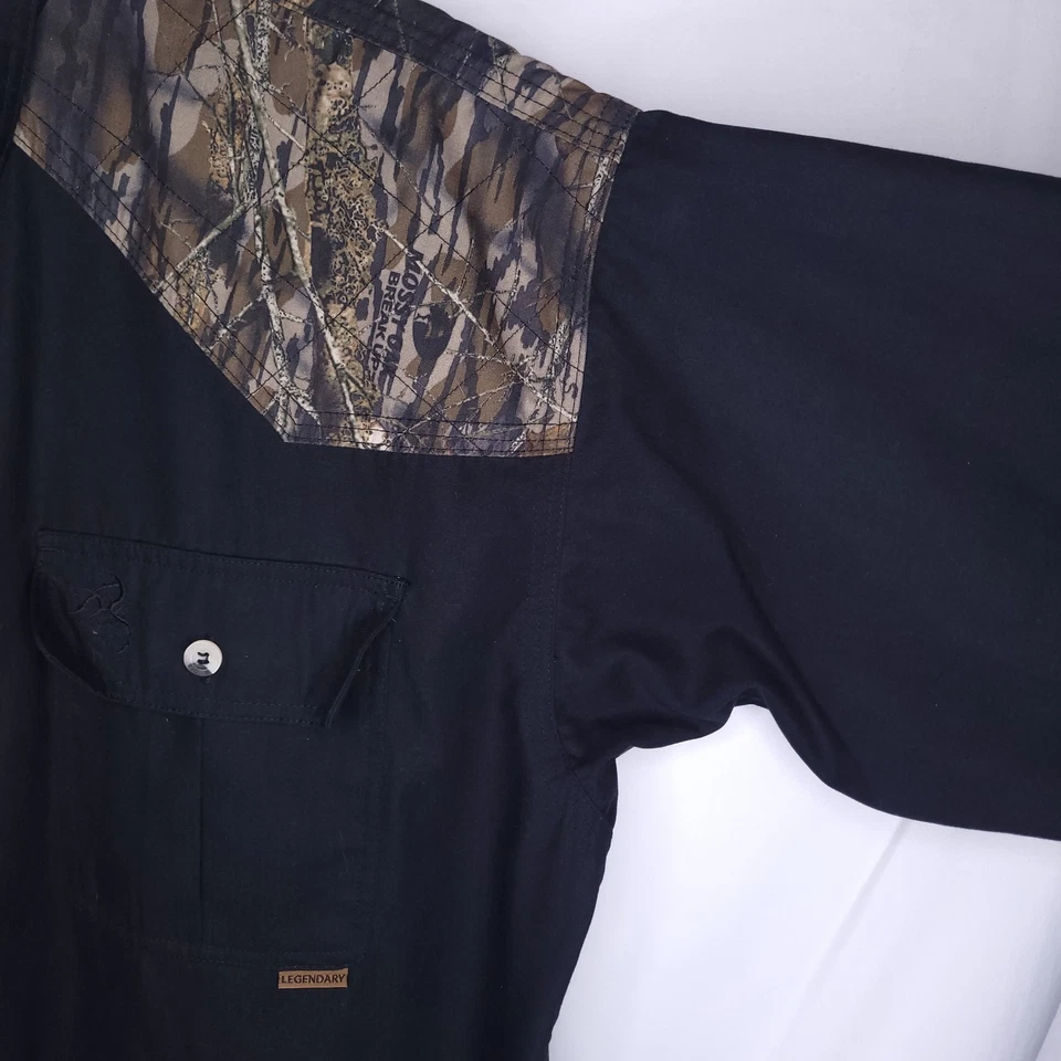 Whitetails Shirt Mens 2XL Black Camo Hunting Mossy Oak - Image 4 of 4
