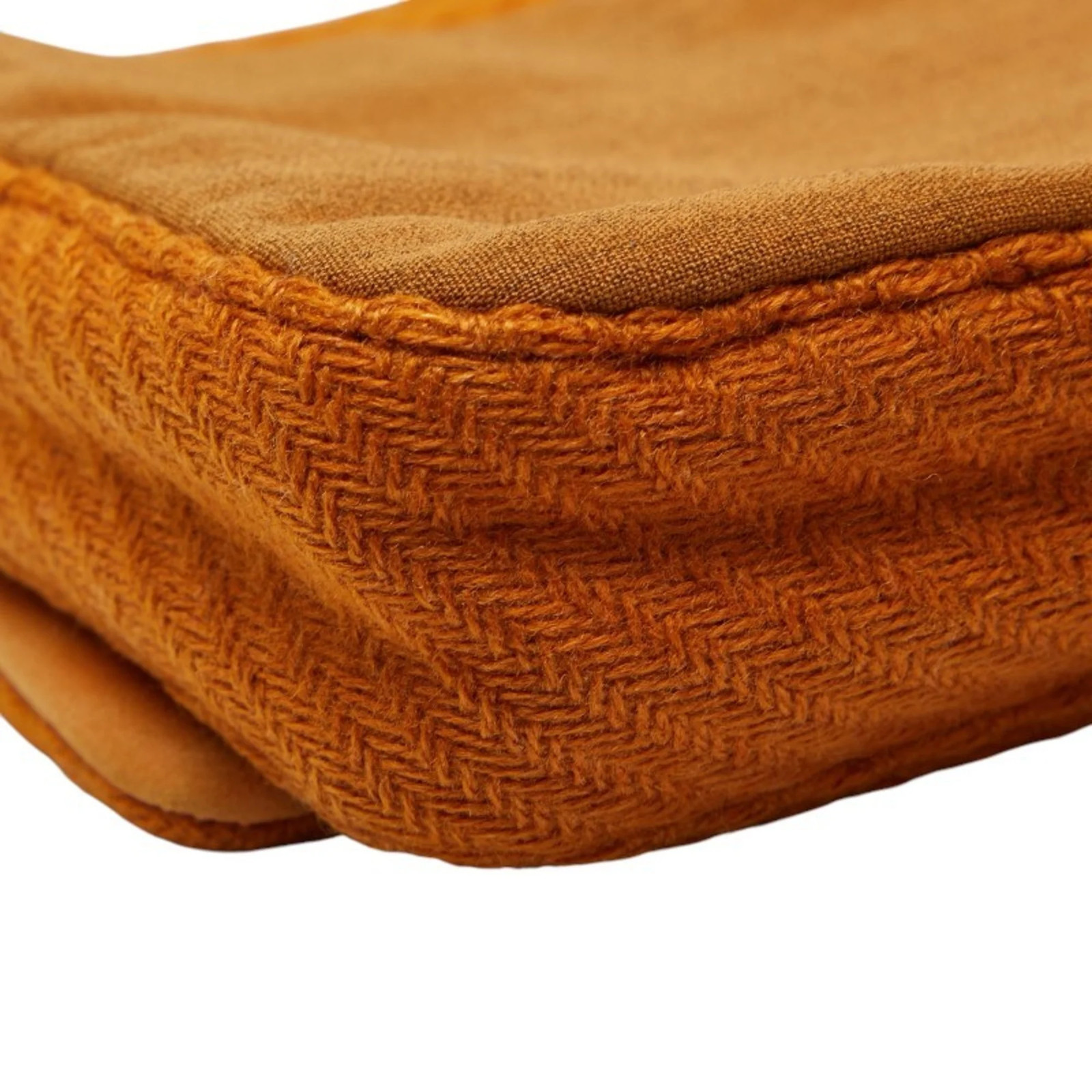 Prada One-Shoulder Bag B9475 Brown Wool and Porcelain Leather Wome... GZl1fdgp thumbnail 7