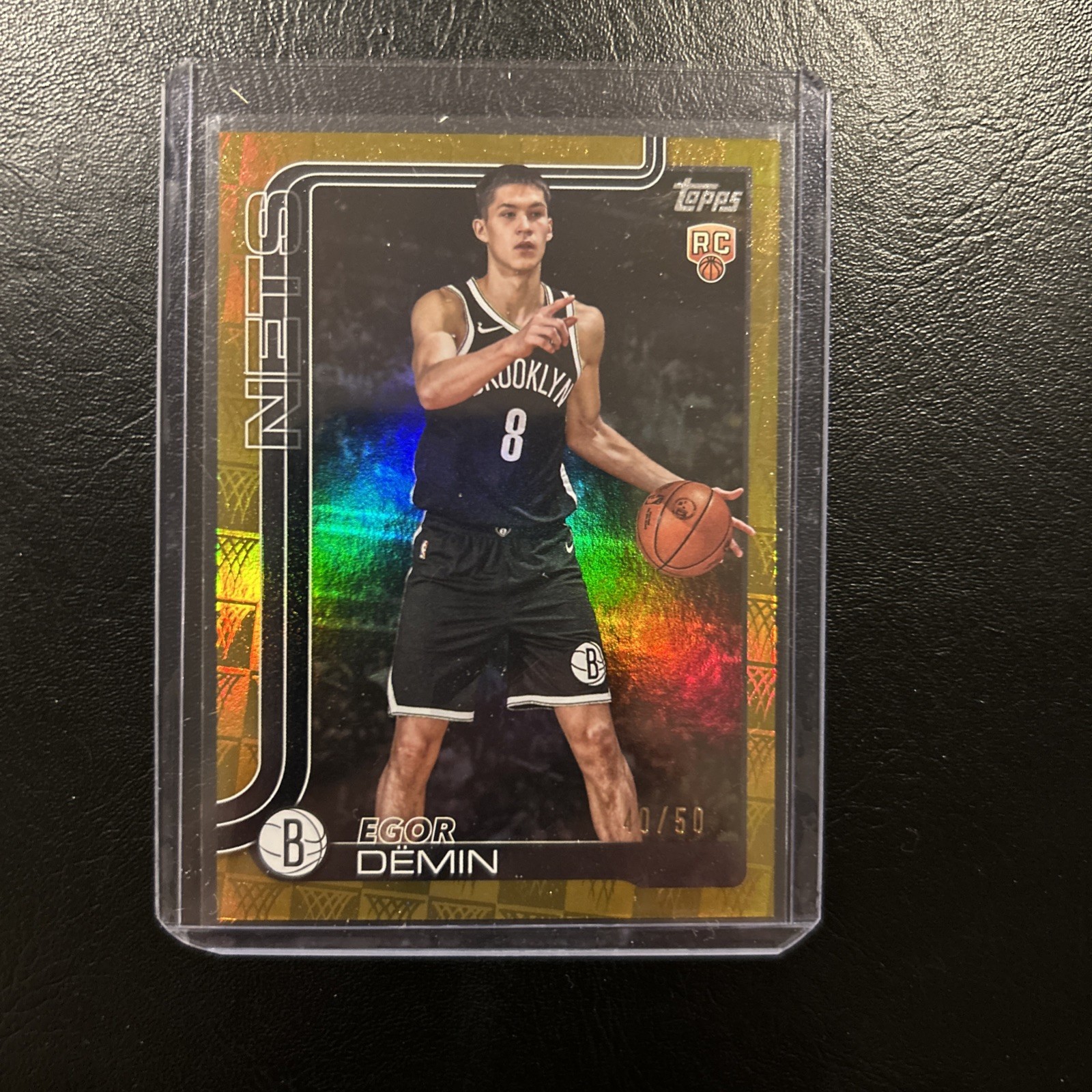 2025-26 Topps NBA Egor Demin GOLD HOOP Holo Foil 40/50 Rookie RC NETS #208 RARE