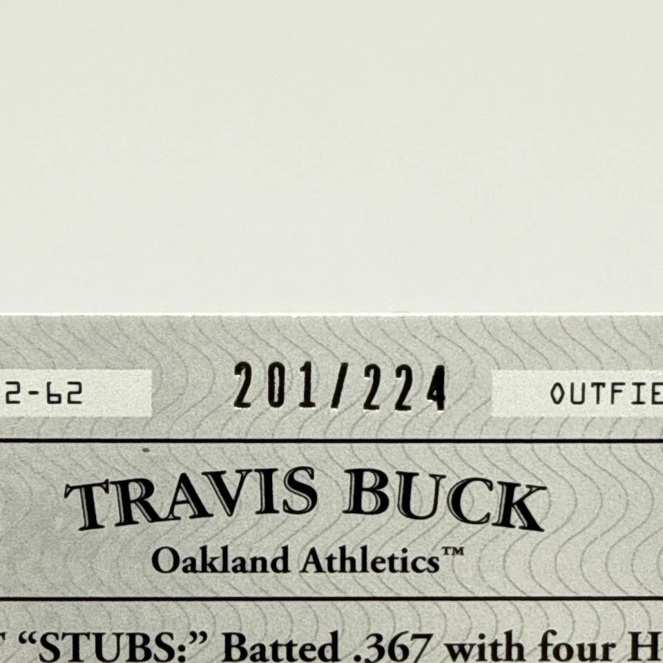 2009 Topps Ticket To Stardom Stubs Plus Memorabilia Dual /224 Travis Buck - Image 3 of 3