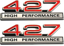 2pcs 427 Liter 7.0 Engine High Performance Badge Chrome Red 2pcs 427 Liter 7.0 Engine High Performance Badge Chrome Red