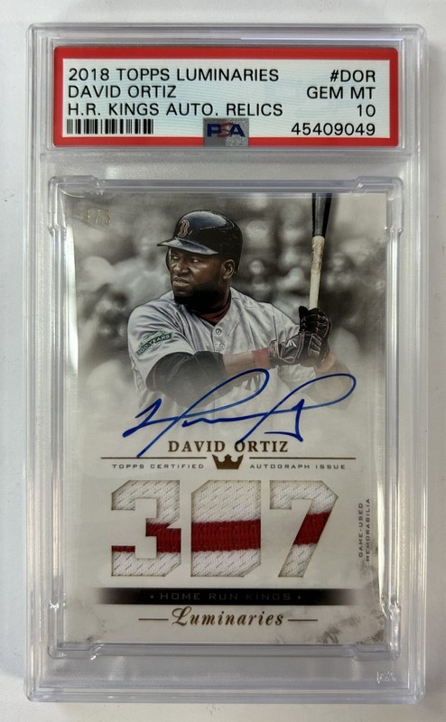 MA6 2018 Luminaires David Ortiz Auto Relics Homerun Kings Patch 307 PSA 10 - /5