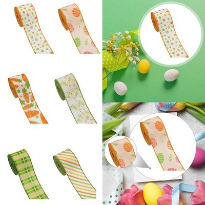 2-6er Pack Ostern Drahtkante Band Wickelband Rolle für Home Party Zubehör