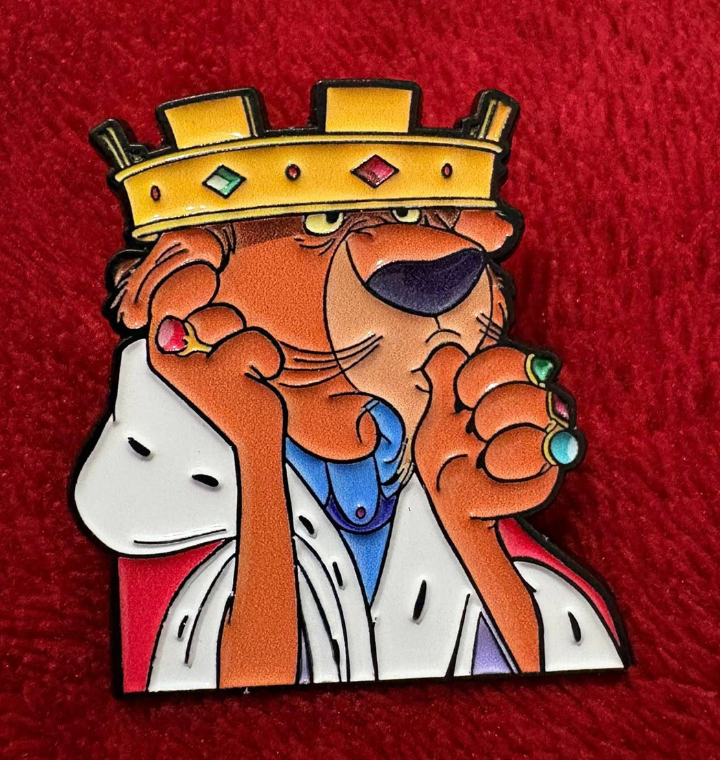 PRINCE JOHN enamel pin - Robin Hood cartoon lion - FREE SHIPPING