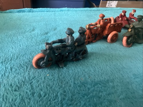 VINTAGE CAST IRON MOTORCYCLES LOT OF 4 - HUBLEY? - Picture 11 of 16