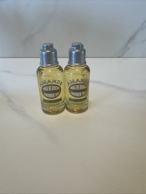L'Occitane Amande Almond Shower Oil Body Wash Travel Size 1.1 fl oz/35mL NEW 2PK