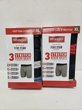 (2) Wrangler Cotton Stretch Boxer Briefs size XL - 3 Briefs EACH Pack