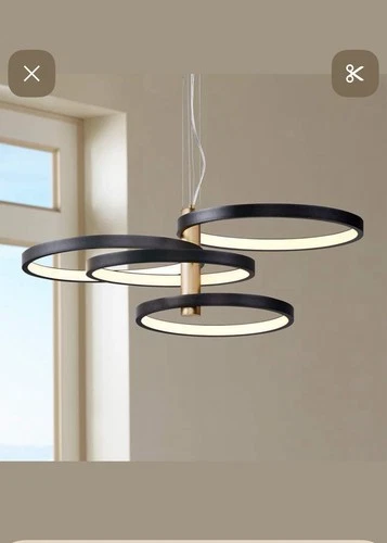 ET2 E24326-BKGLD Hoopla 4-Light 29.5" Wide Black / Gold Pendant Light - Picture 2 of 2