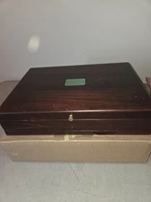 Reed & Barton Anti-Tarnish Eureka Wooden  Flatware Storage Chest OPEN BOX