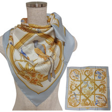 HERMES Carre 90 "Caraibes" 100 Silk Scarf Vintage Rare Cleaned