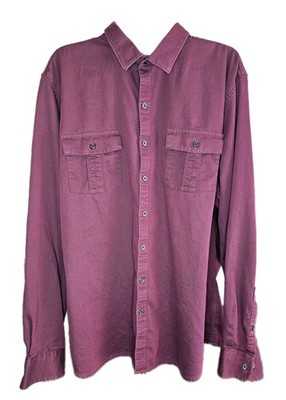 Marc Anthony Slim Fit Button Up Shirt Burgundy Cotton Men's XXL Designer 