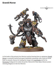 40k Kravek Morne PRESALE 4/18 Warhammer 40K Eye of Terror Iron Warriors Marines