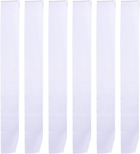 6 Pieces Sash White Blank Sashes for Pageants Satin Sash Plain Sashes for Women