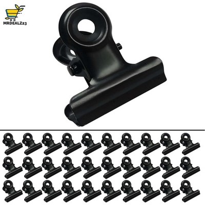 Elegante 22mm Bulldog-Clips - 30 Stück Metallklammern in Schwarz für Kreative