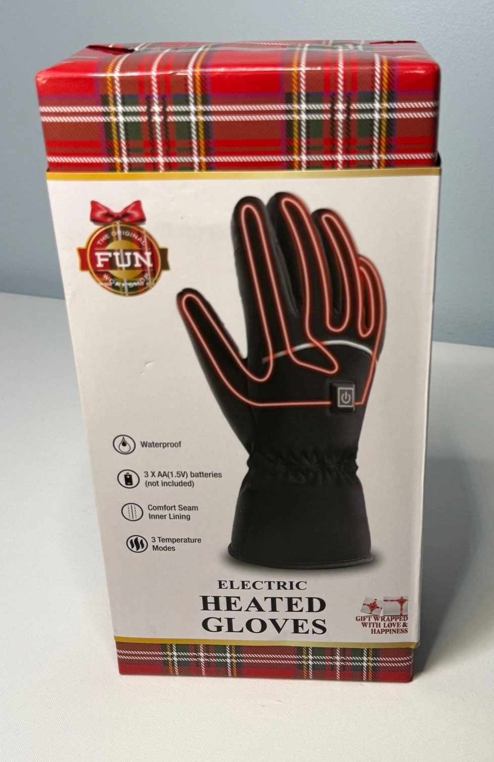 The Original FUN Workshop Battery Heated Waterproof Lined Gloves Black One Size