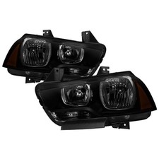 For Dodge Charger 11-14 Driver Passenger Side Blacksmoke Euro Headlights For Dodge Charger 11-14 Driver Passenger Side Blacksmoke Euro Headlights