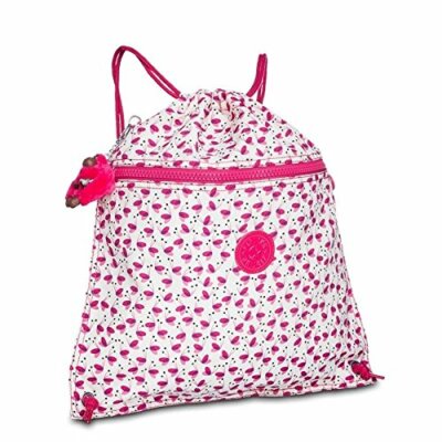 Kipling SUPERTABOO Medium Drawstring Bag - Pink Wings