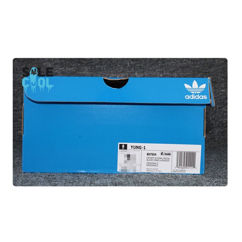 Adidas Yung-1 Men's Blue Light Coral Leather Athletic Shoes BD7654