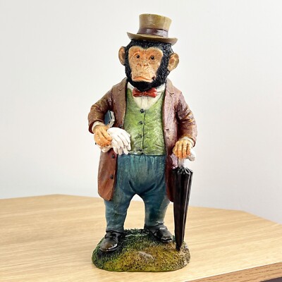 Affe Ornament große Statue Figur Herren Hut Hausbar Deko Geschenk Tier