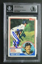 Wade Boggs HOF Boston Red Sox Signed Autographed Auto 1983 Topps ROOKIE Card BAS