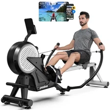Indoor Magnetic Row Rowing Machine Rower 16 Levels Cardio Exercise Equipment