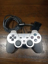 PlayStation 2 PS2 Dual Shock Controller Silver For Parts As Is Untested!!