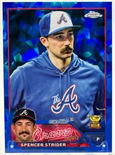 Spencer Strider 2023 Topps Chrome Sapphire SP Image Variation Gold Rookie Cup