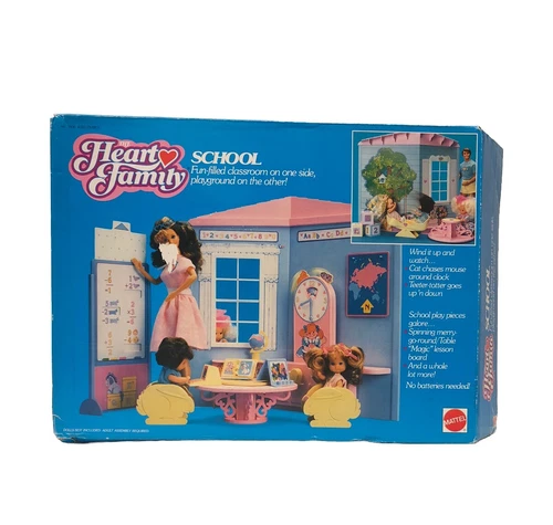 VTG 1988 Mattel The Heart Family School Playset Complete with Instructions