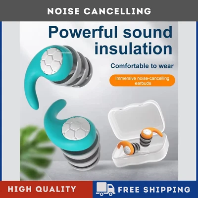 UK Noise Cancelling Comfortable 3 Layer Earplugs 40db Ear Plugs for Sleep/work