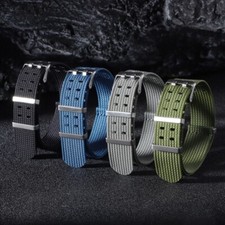 Double Rows of Holes Nylon Watch Strap Breathable Woven Sports Wristband 20 22mm