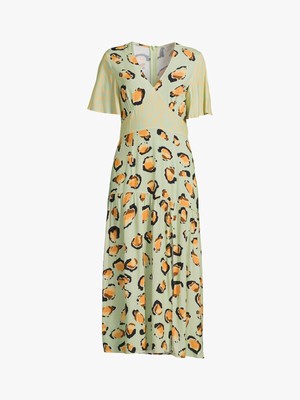 green emerald velvet dress Never Fully Dressed Leopard Print Maxi Cami Dress main image 0