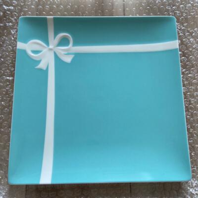 Tiffany & Co. Square Plate Blue Box Tableware Ribbon Bone china