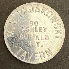 M.V. Pajakowski Tavern Buffalo, NY c1936 Alum. G/F 10c Trade Token 23mm (#3)