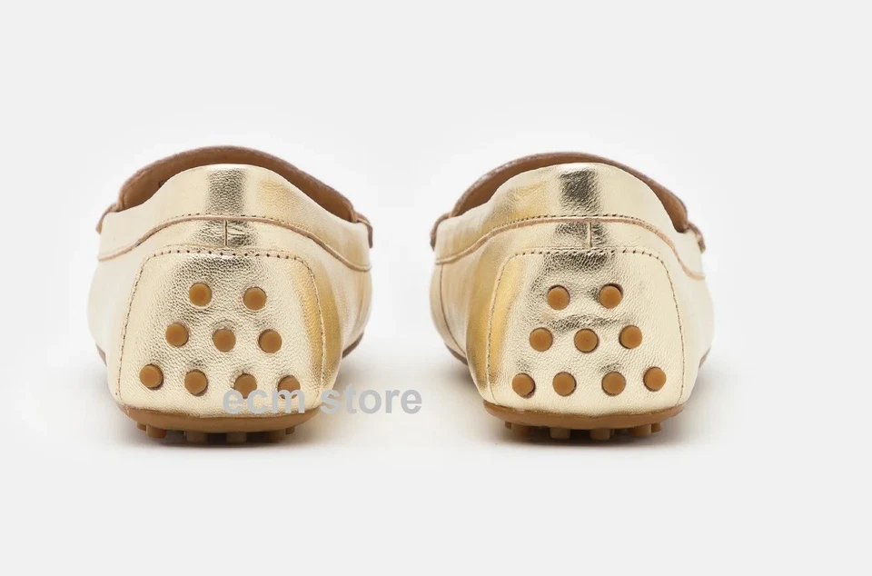 Lauren Ralph Lauren BARNSBURY METALLIC LOAFER doré Mocassins Taille 36 chaussure - Photo 2/3