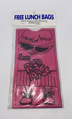 Vintage Lunch Rad Bags 1989 Quaker Chewy Locker Bags Bright Colors Promo NOS